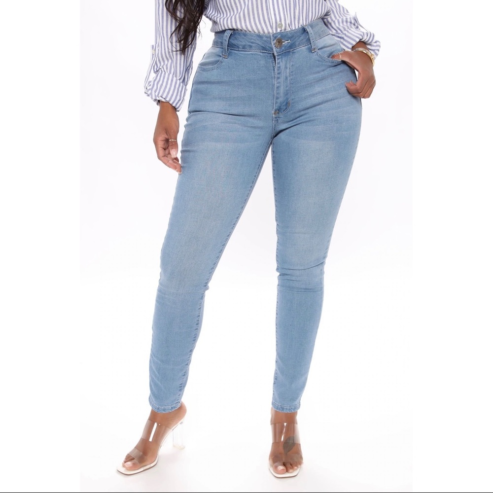 FASHION NOVA | Say No More Skinny Jeans - Light Blue Wash
